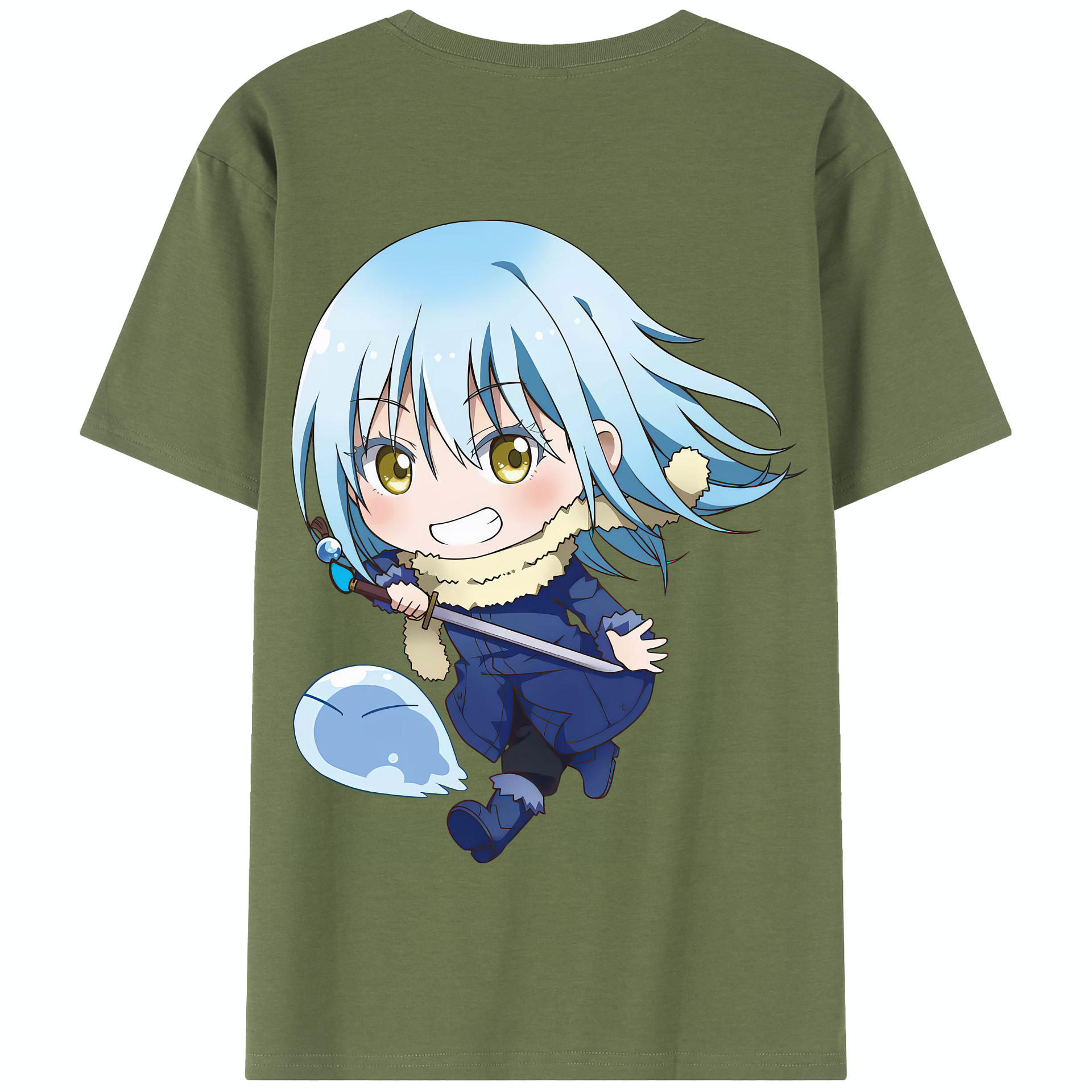 （画像用） 転スラ Regarding Reincarnated to Slime 綿100％半袖Tシャツ（背面プリント）